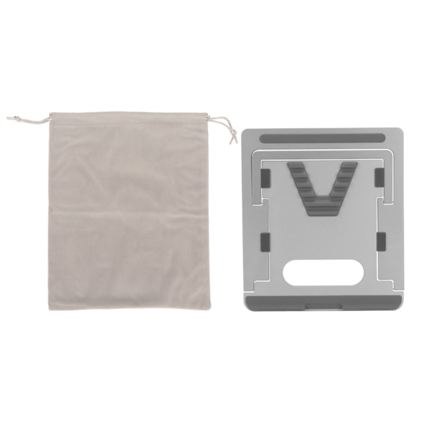 Laptopstativ i aluminiumlegering, hopfällbar, höjdjusterbar, ihålig värmeavledning, bärbar datorstativ, silvergrå, för 11-15,6 tum