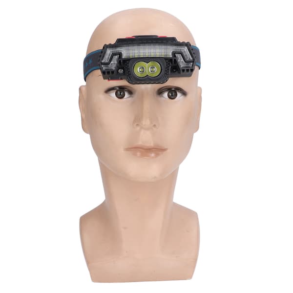 Multifunksjonell LED-hodelykt USB oppladbar hodelykt Vanntett vinkende smart sensor lommelykt for eventyr nattløping