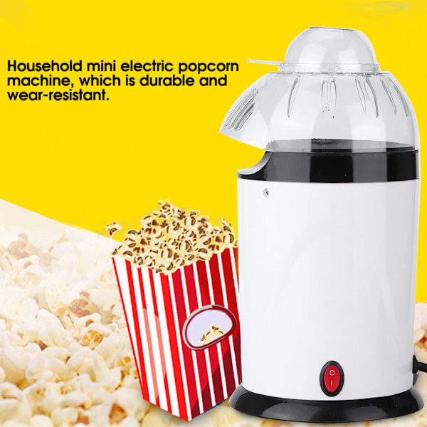 Hushållsminielektrisk blåsare Automatisk popcornmaskin Popcornmaskin EU-kontakt 220-240V Vit