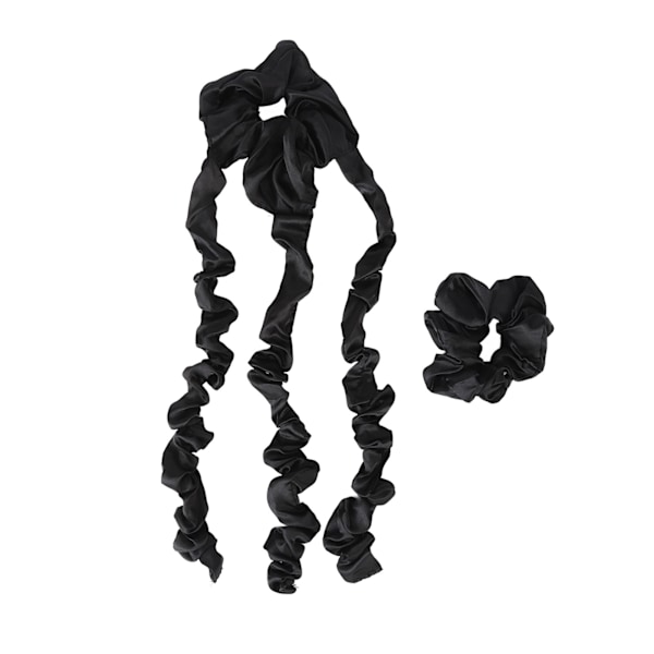 Varmefri hårkrøllemaskine med Scrunchie Varmefri krøllestang pandebånd Sovende hårruller Stylingværktøj Sort