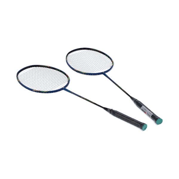 2 Badmintonracketset i lättviktskolfiberkomposit för vuxna
