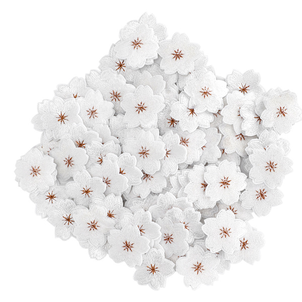 100 stk. broderiklæbestof mønster blomme strygemærker DIY rygsæk tøj tilbehør