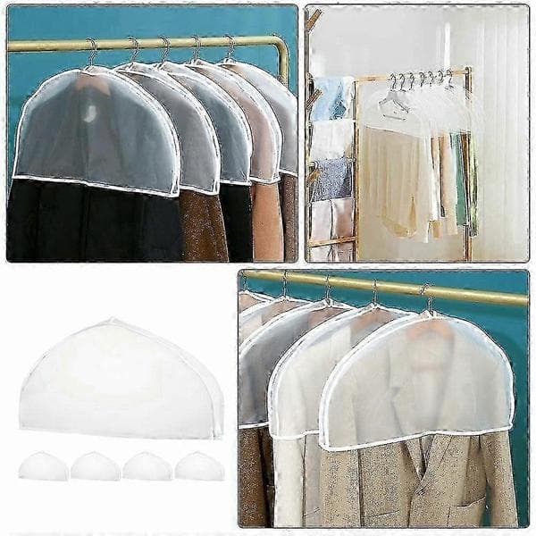 10-pack transparenta PEVA-rockar hängande dammskydd med halvkroppsfickor 26-27s