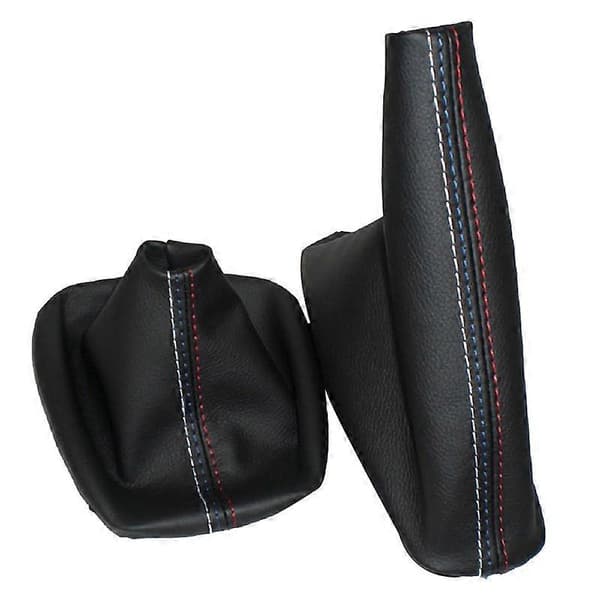 Bil Gear Shift Manuel Håndbremse Gaiter Gear Shift Cover Sort Læder Cover Til BMW 3-serie E36 E46 M3 Bil Styling Damasker-stövel-set