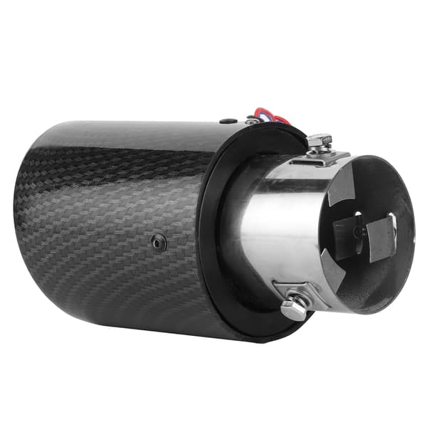 Eksoslyddemper i karbonfiber med lysende LED-lys 1,4-2,5 tommer Universalblått lys