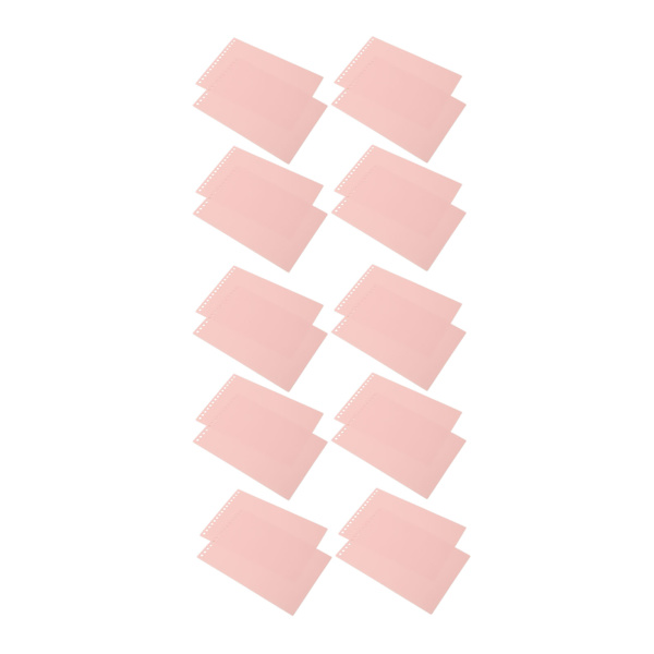 20 stk A5 15 hull tverrgående PP løsarkomslag avtakbar vanntett komfortabel håndfølelse for kontor Blush Pink