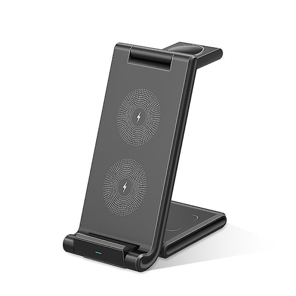 3 i 1 Opladningsstation til iPhone Trådløs oplader til iPhone 14 13 12 11 X Pro Max og Apple Watch Stativ Dock til AirPods
