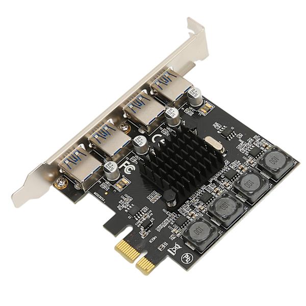 PCIE til USB-udvidelseskort 4 USB 3.0-porte 5 Gbps højhastigheds selvforsynende USB3.0-hub-controller til Win til Linux