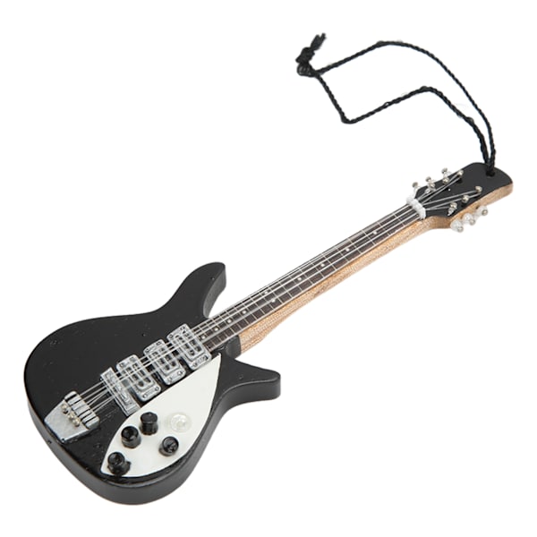 Musikinstrumenter Guitar Vedhæng Sort Base Træ Manuel Miniature Fin Detalje Håndværk Model Samling