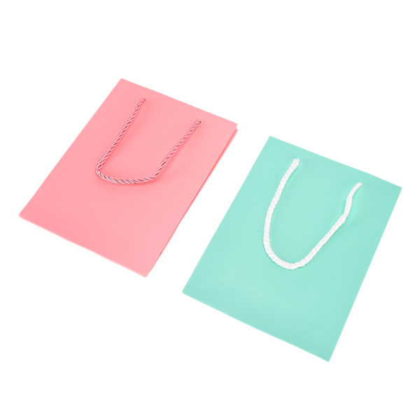 10 st presentpåsar i papper, enfärgade presentpåsar, 5 rosa och 5 gröna, för födelsedagspresenter