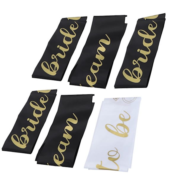 6 stk skulderstropp polyester bannere bryllup brud dekorasjon fest smykker tilbehør