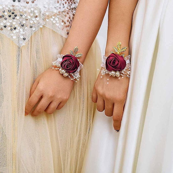 Rose Design Bryllups Corsage Sæt til Bruden - Blomstertilbehør til Galla og Middag