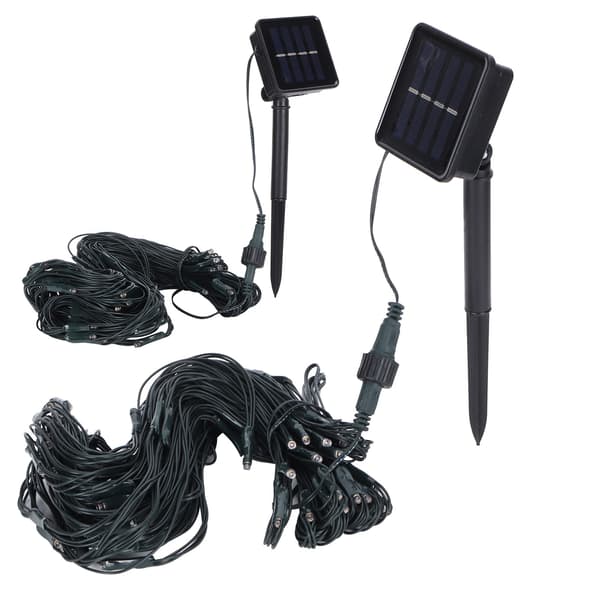 Solar LED Net Mesh String Light Udendørs Vandtæt Ferie Dekorative Lys (1.5m x 1.5m) Hvid
