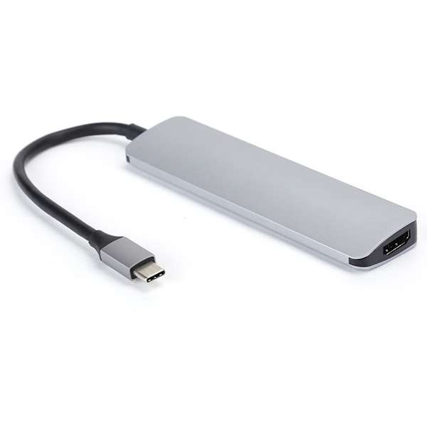 Type-C 6-in-1-keskitin, monitoiminen laajennustelakka, Type-C HDMI/USB3.0/PD3.0-lataukseen