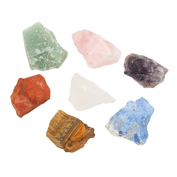 7 stk. Chakra Sten Sæt 7 Farver Farverige Rå Chakra Sten Krystal Sten Sæt til Healing Meditation