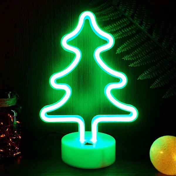 LED Neon Juledekorasjoner USB/Batteridrevet, Bordpynt Juletrepynt