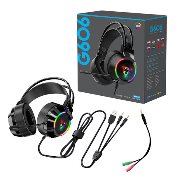 Kablet spillhodetelefoner for PC-spillkonsoll for bærbar PC