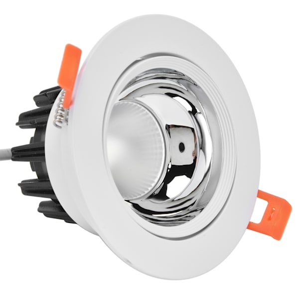 LED Downlight Aluminium Justerbar Vinkel Støvtæt Indbygget Loft Spotlight til Stue Soveværelse 100‑264V Hvid Skal Sølv Kop