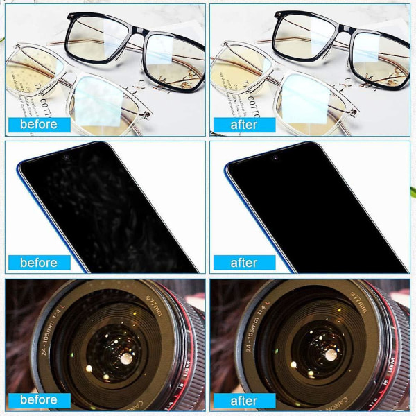 20 paket med luddfria mikrofiberrengöringsdukar för glasögon, LCD-skärmar, linser, kameror och mobiltelefoner - 15 X 15 cm