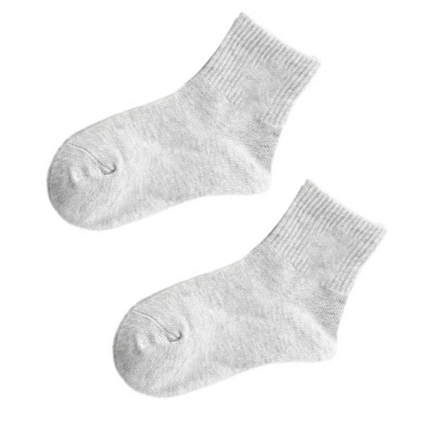 Baby Sport Socks Mid Tube Andas Barnstrumpor God Elasticitet Atletiska Strumpor för Småbarn Grå för 4-6 År Gamla