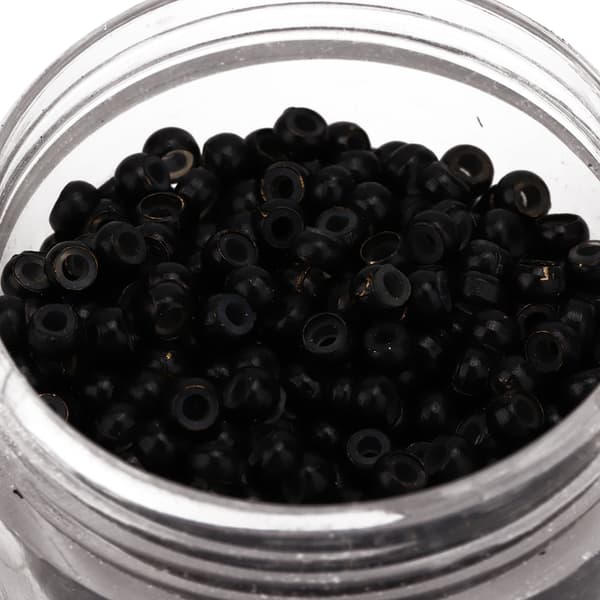 1000 st 3 mm x 2 mm Silikon Micro Links Ringar Pärlor Hårförlängningsverktyg Svart