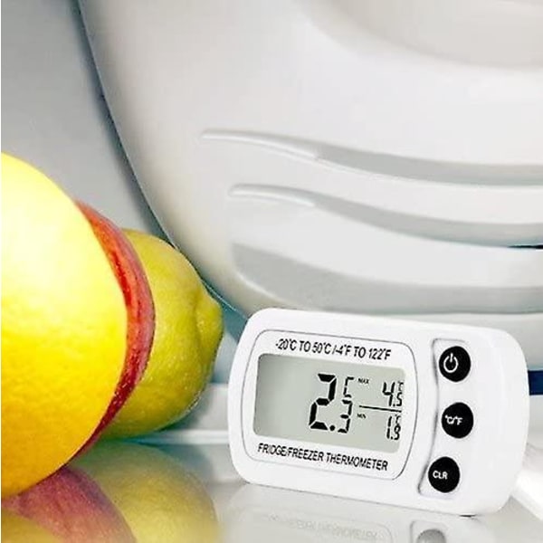 Vattentät kylskåpstermometer med lättläst LCD-display