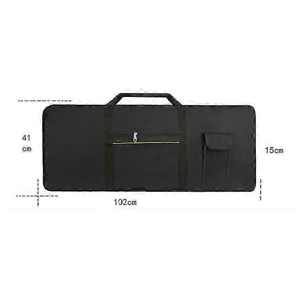 Bærbar 61 Tangenters Elektronisk Klaver Keyboard Gig Bag Bæretaske Opbevaringsholder Taske 600D Stof