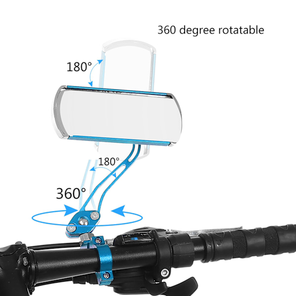 1 par sykkelstyre speil bakre speil 360 graders rotasjon for landeveissykkel (blå)