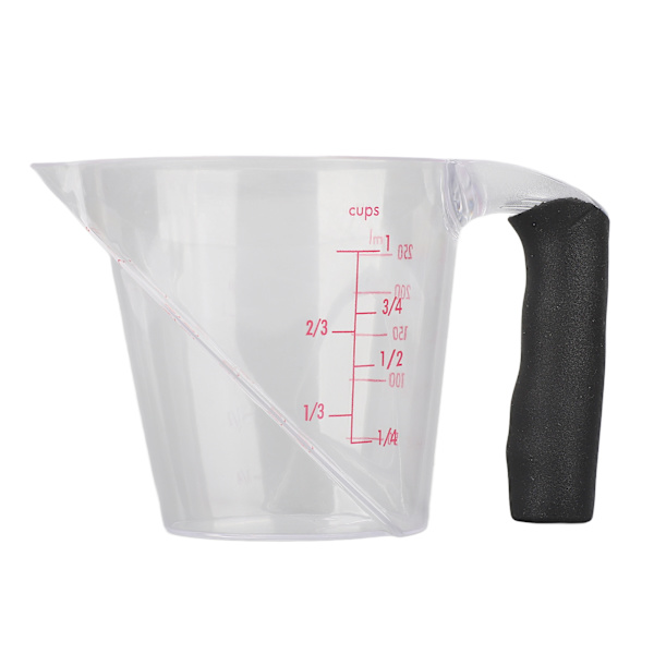 Målekopp Varmebestandig vinklet plastmålekrus med håndtak for drikkebaking Matlaging Hellevæske 250ml