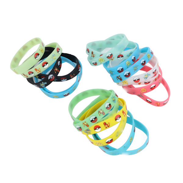 20 st silikonarmband armband animation tecknad film multifärgad anime armband för män kvinnor