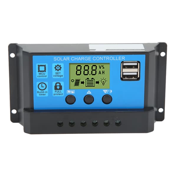 12V 24V Solcellsladdningsregulator USB PWM Fotovoltaisk Solpanel Laddningsregulator med LCD-display 20A