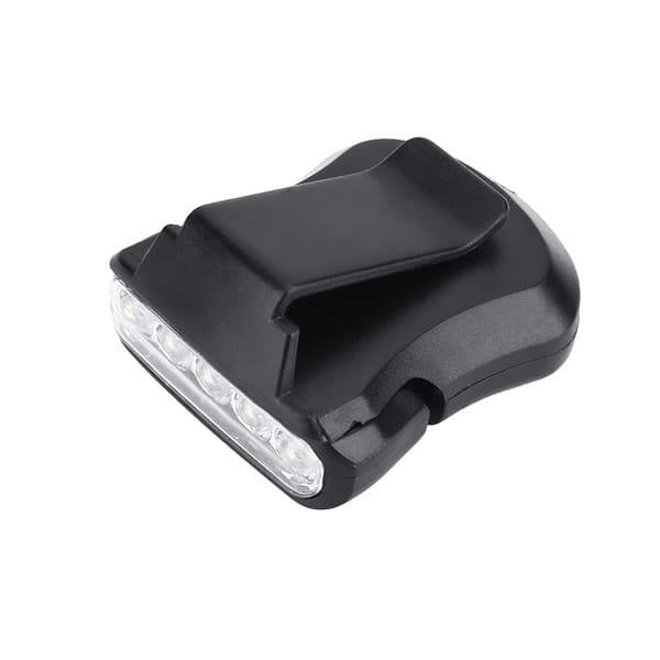 5 LED Caps Clip Hodelykt Hatt Hodelykt For Utendørs Fiske Camping (Svart)