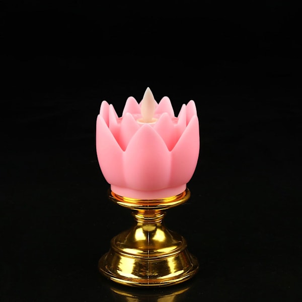 LED Lotus Lampe Fargerik LED Myk Naturlig Lys Livaktig Trygg Luktfri Holdbar Buddha Lampe for Soverom Kontor Stue Rosa