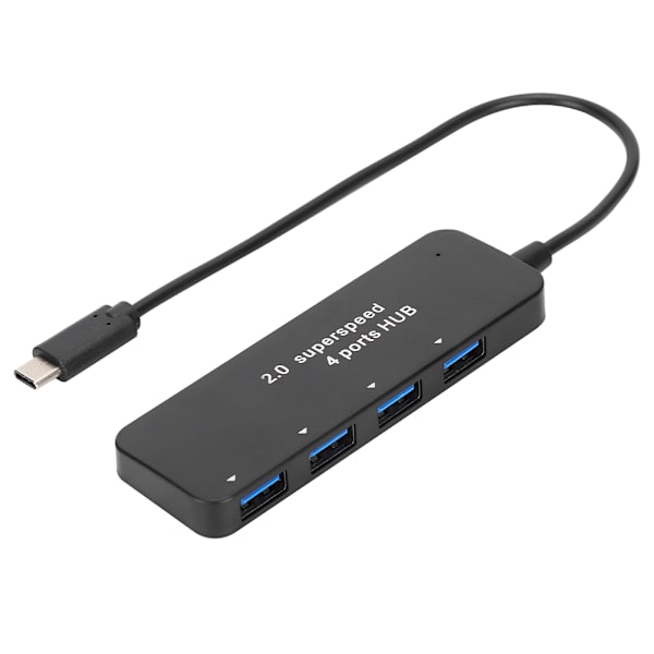 TYPE-C Superspeed 4-porttinen 2.0 HUB-liitäntä, ulkoinen virtalähde, muovinen USB-moniliitäntäsovitin