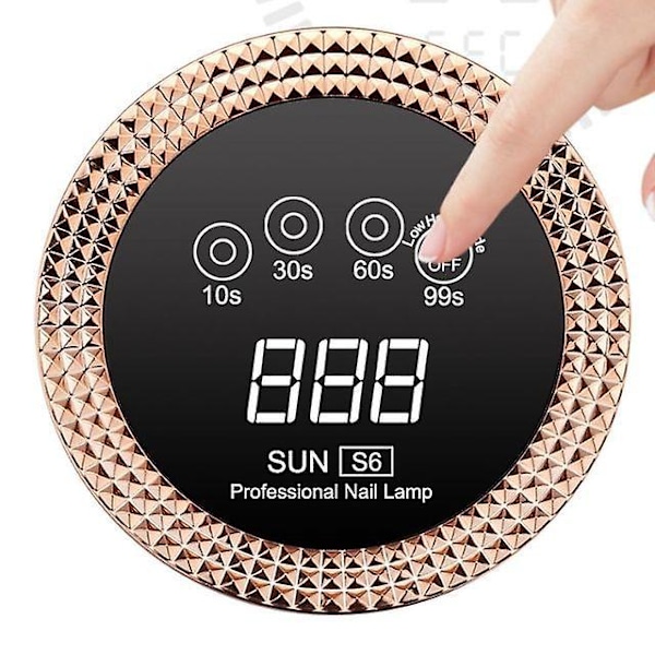 Dobbelt Hånds UV LED Neglelampe, 168W Gel Negletørrer med 60 Lampeperler, Autosensor, 4 Timere, LCD Display - Professionel UV Lampe