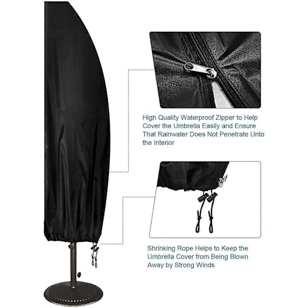 Deporte Parasollskydd, Parasollöverdrag, Vattentätt Trädgårdsparasollskydd, 265x40/70/50cm/Anti-UV, Vind, Blekningsskydd, för Deporte Utomhus Trädgårdsparasoll