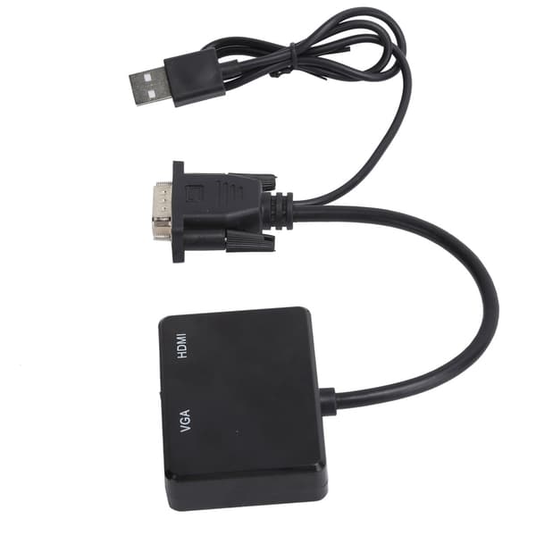 VGA til VGA High Definition Multimedia Interface Splitter Konverter Understøtter Dobbelt Skærmadapter Sort
