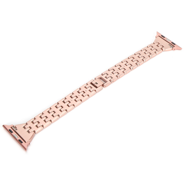 Klockarmband Dubbla Rader Rhinestones‑Späckad Ersättningsmetallrem för IOS Watch 42mm / 44mmRosa