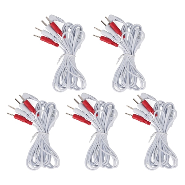 5 st elektrodtråd 1 till 4 stift 4,9 fot Längd Främja blodcirkulationen Multifunktionell 2,5 mm plugg TENS Unit Wire White