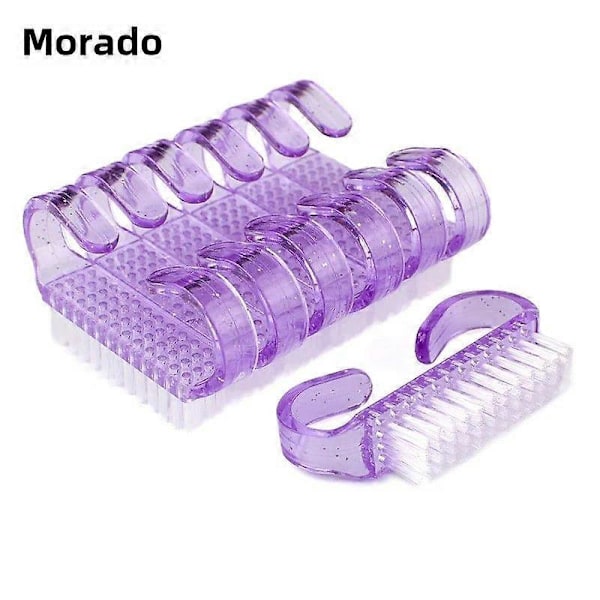 50 st Nagelrengöringsborstar med Färgglada Plast Dammrengöringsverktyg för Manikyr och Pedikyr Mjuk Morado