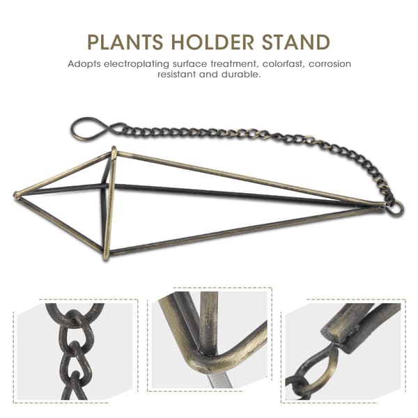 Geometrisk trekant hengende blomsterholder stativ elegant luftplanter bromeliader stativ husdekor S