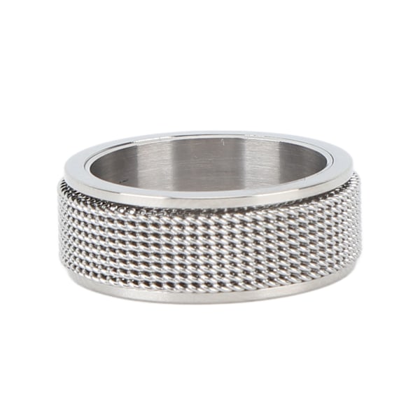 8MM Herre Spinner Ring Lydløs Titanium Stål Cool Angst Ring til Angst Stress Lindring Sølv Nr. 10 62.4mm / 2.5in