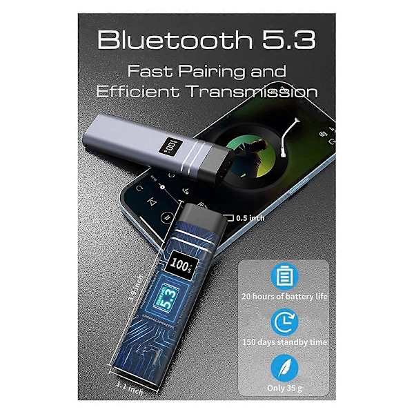 Bluetooth 5.3 Beinledningsputehøyttaler, med LED-display