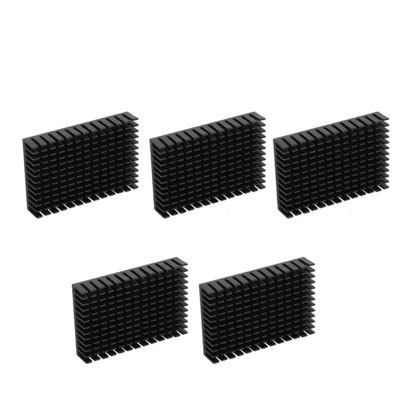 5 stk. aluminium køleplade køleradiator CPU-køler industrielle komponenter P40x11x60 sort