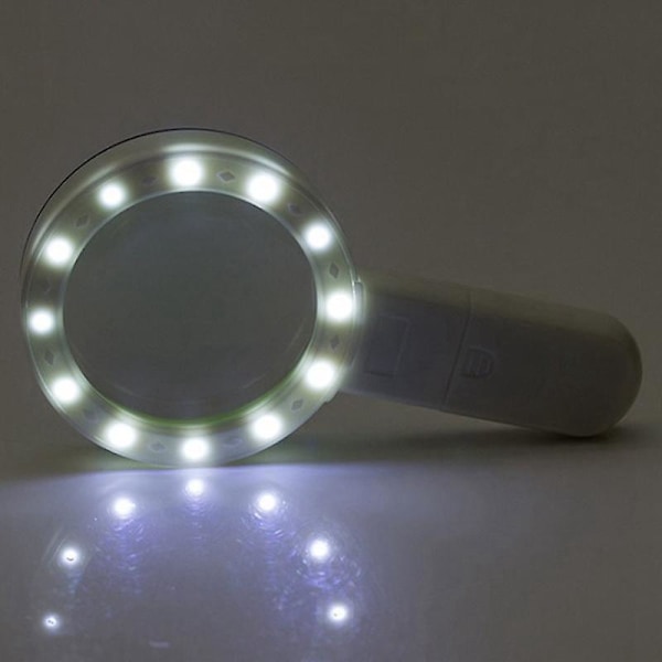 Handhållen LED-belyst förstoringsglas, 30x förstoring, perfekt för läsning, tidningar, böcker, svetsning, inspektion