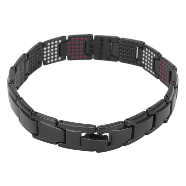 Moderigtigt magnetisk terapiarmbånd slankende titanium stål unisex magnetisk armbånd sort