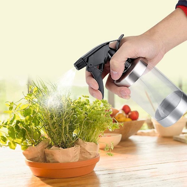 350ML Vannsprayflaske i rustfritt stål, akryl vannkanne, transparent innendørs spraytåke for vanning av planter, blomster, terrarier og fukting av hår