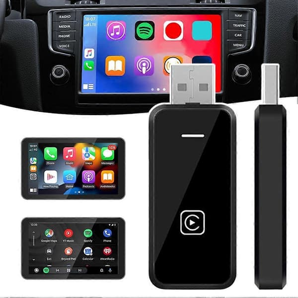 2 i 1 Androids Auto Carplays Trådløs Adapter Kablet til Trådløs CarPlays Androids Auto Konverter A