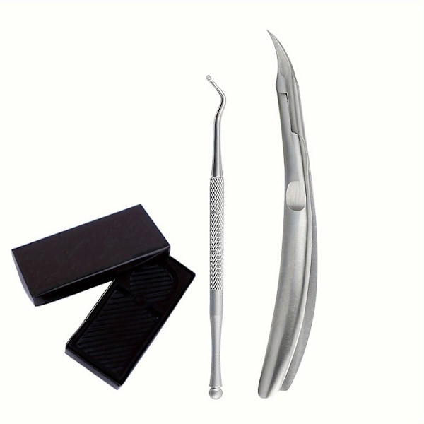 Professionel Negleklipper og Neglebåndssaks i Rustfrit Stål til Pedicure Manicure Værktøj til Negle og Neglebånd Plata