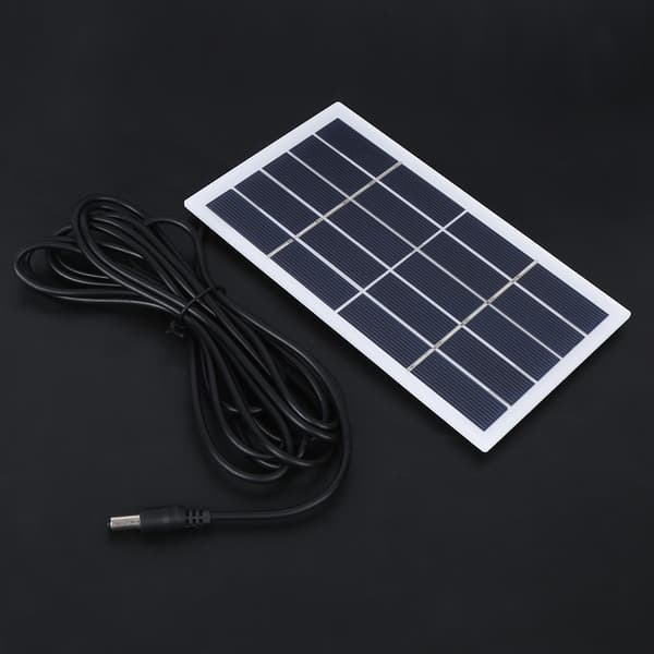 2W 5V Polysilikon Solcellspanel med DC-gränssnittsladdning för 3.7V Batteri Utomhus Trädgårdslampa